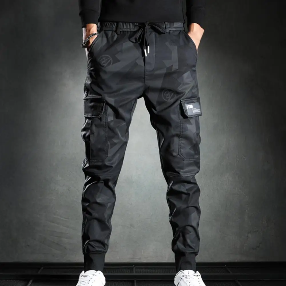 

Men Cargo Pants Camouflage Print Casual Side Flap Pockets Tapered Pants Men's Cargo Sweatpants For Spring Fall Outdoor Trousers