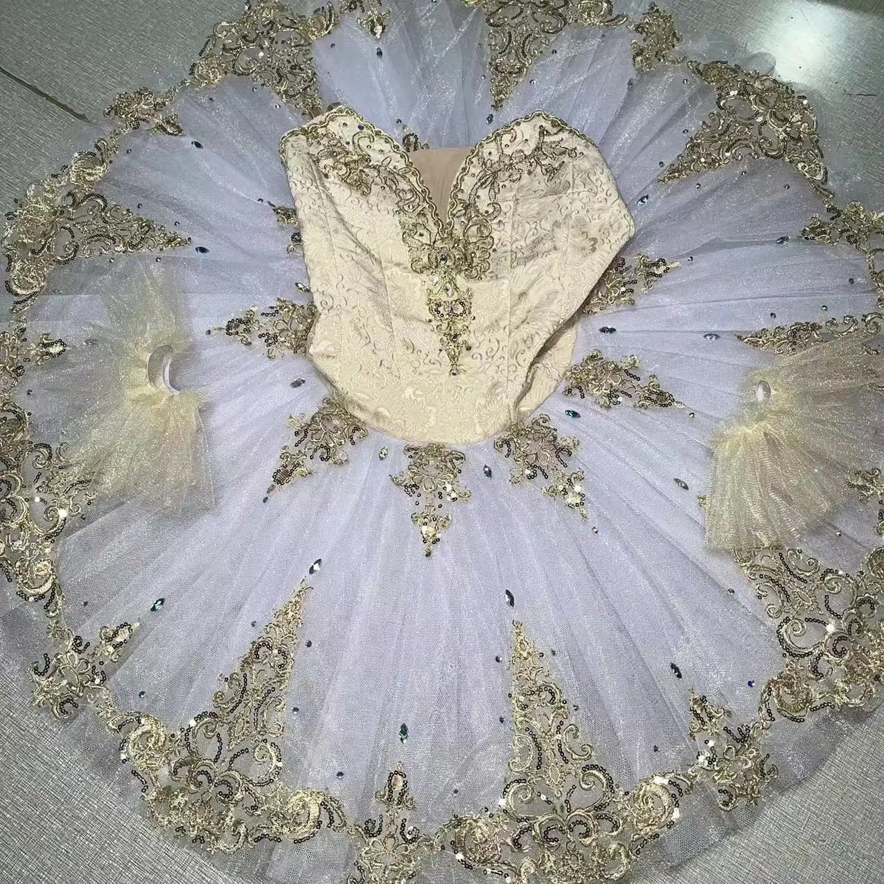 Disfraz de ballet profesional de alta calidad, traje de ballet de tamaño personalizado, vestido de competición de gama alta
