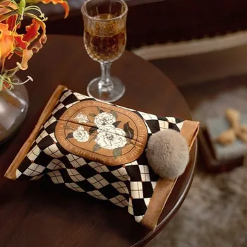 한국 인스타그램 자동차 티슈 박스, 하트 코튼 아기 젖은 닦는 파우치, 리필 가능 거치대 여행 휴대용 보관 가방, 카트용 걸이식 가방 