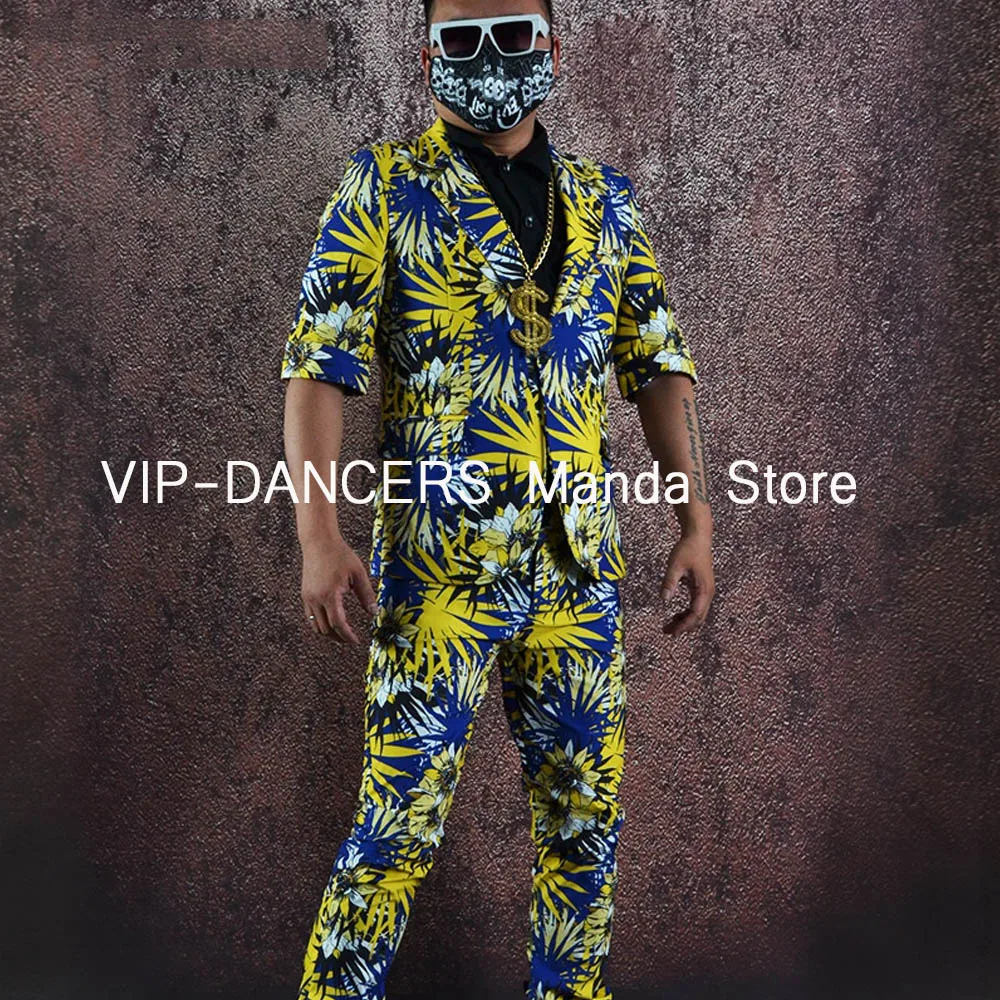 Male Nightclub Stage Costume Host Singer Performace Clothes Hip Hop Clothes Gogo Dancer Clothing Paty Show wear Man Suit VDL628