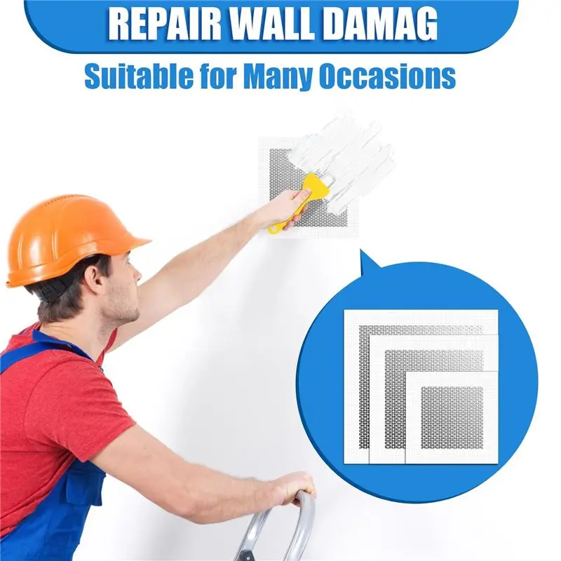 Drywall Repairs Kit 6 Pieces Wall Patch Set 4/6/8 Inch Dry Wall Hole Repair Patch Metal Patch, Extended Self-Adhesive