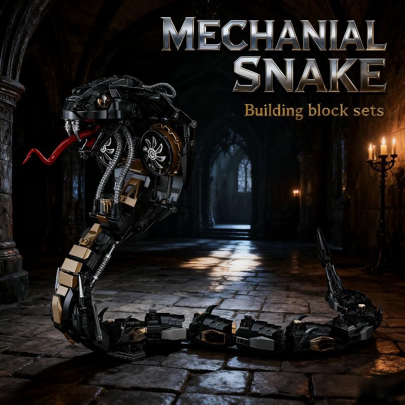 

1036 шт. механический набор строительных блоков в виде змеи, уникальный домашний декор, идеально подходящий для Рождества/дня рождения/вечеринки/Хэллоуина/День Святого Валентина