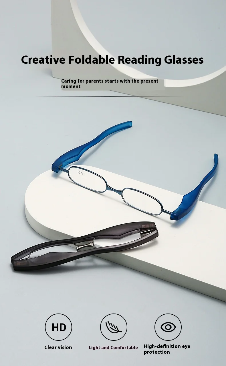 360 Grad drehbare Lesebrille mit faltbarer und tragbarer, ultraleichter Lesebrille für Menschen mittleren Alters und ältere Menschen – Detail 1