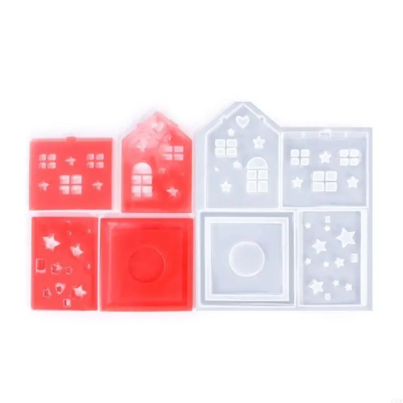 

K43F Christmas House Sturdy Silicone Mold Set for Craft High Temperature Resistant