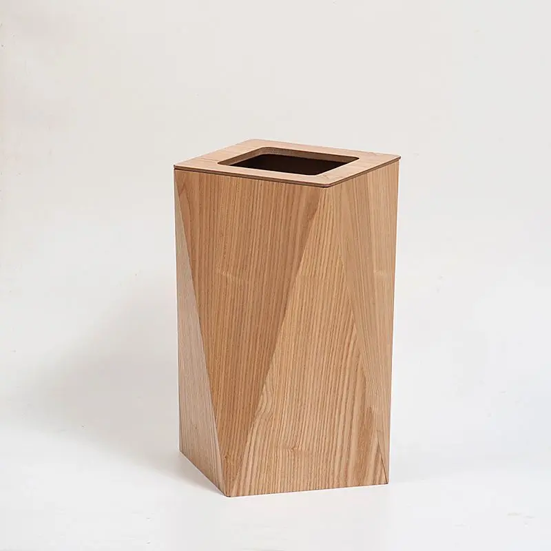 

Trash Can Wooden Creative Trash Can with Lid Hotel Office Home Company