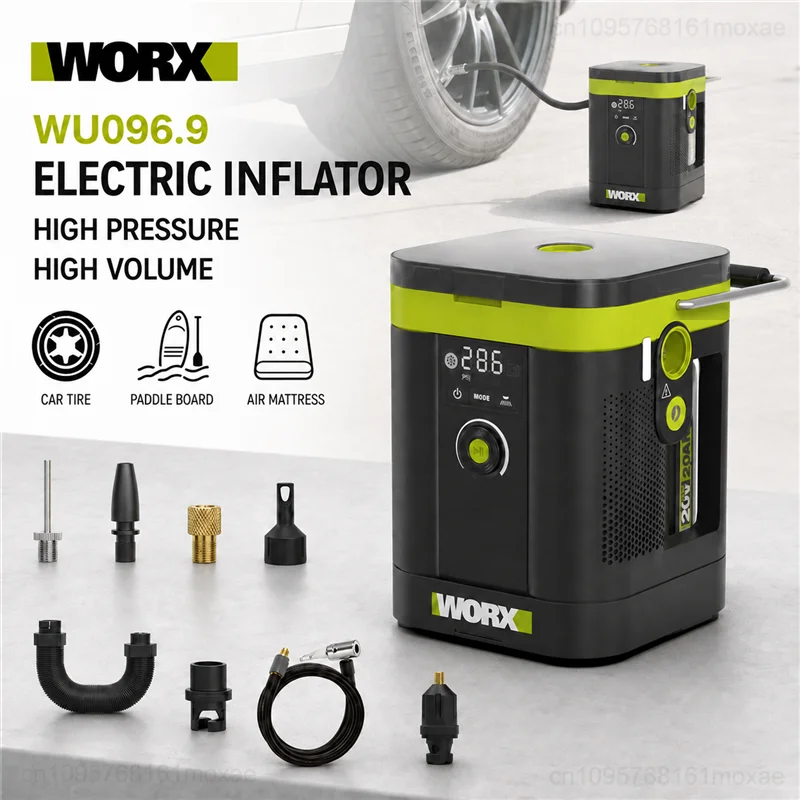 WORX WU096 Electric Inflatable Pump 150Psi Max 20V Multifunctional Wireless Air Compressor Inflate Air Pumps for Outdoor Camping