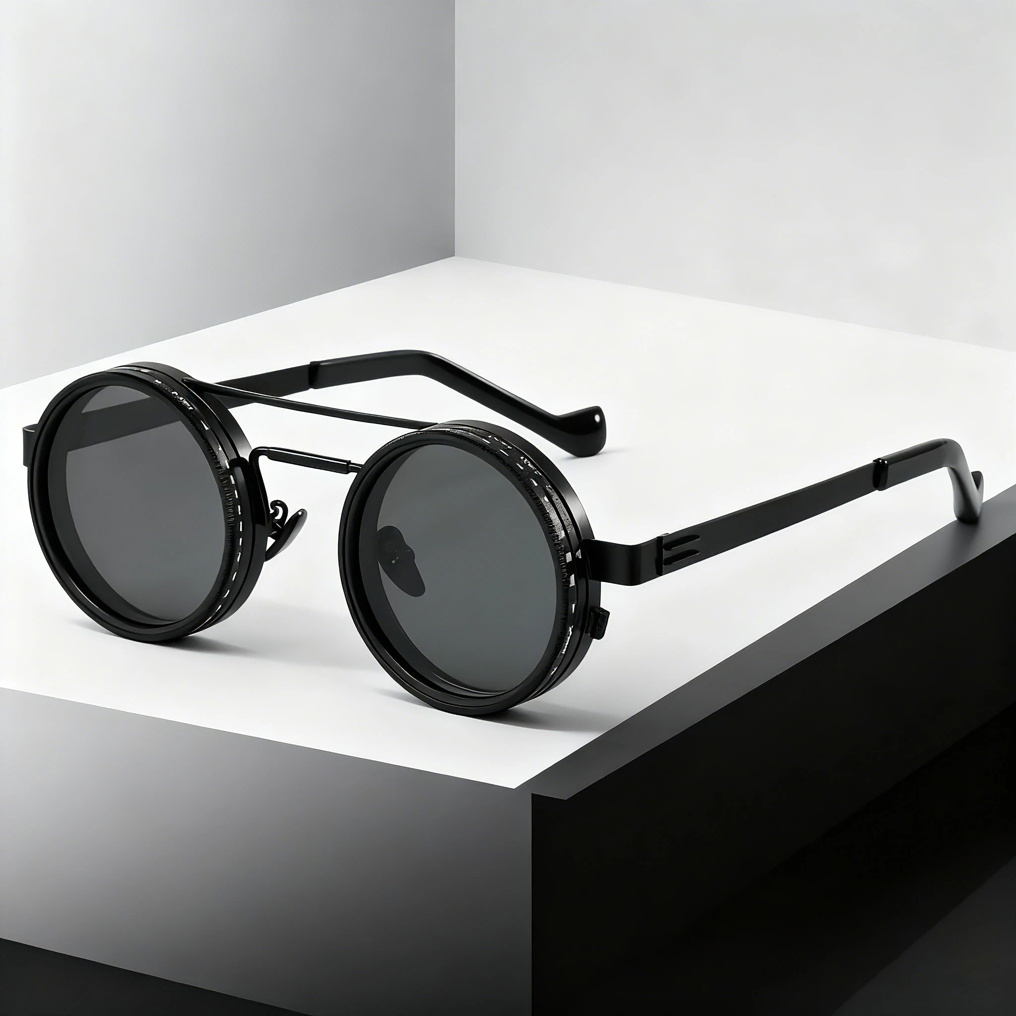 

Black Metal Frame adjustable dimming glasses fishing sunglasses UV anti UV polarized sunglasses ND filter With Glasse Case Set