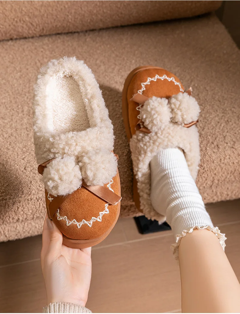 2026 Neue Damen-Plüsch-Winterstiefel - Niedliche Hausschuhe mit Dicker Sohle, Rutschfeste Fleece-Gefütterte Hausschuhe mit Warmem Flauschigem Innenfutter – Detail 19