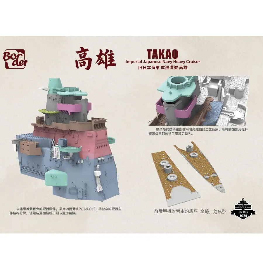 海軍重巡洋艦「戸賀」組立模型キット 高詳細 BS-005 1/350