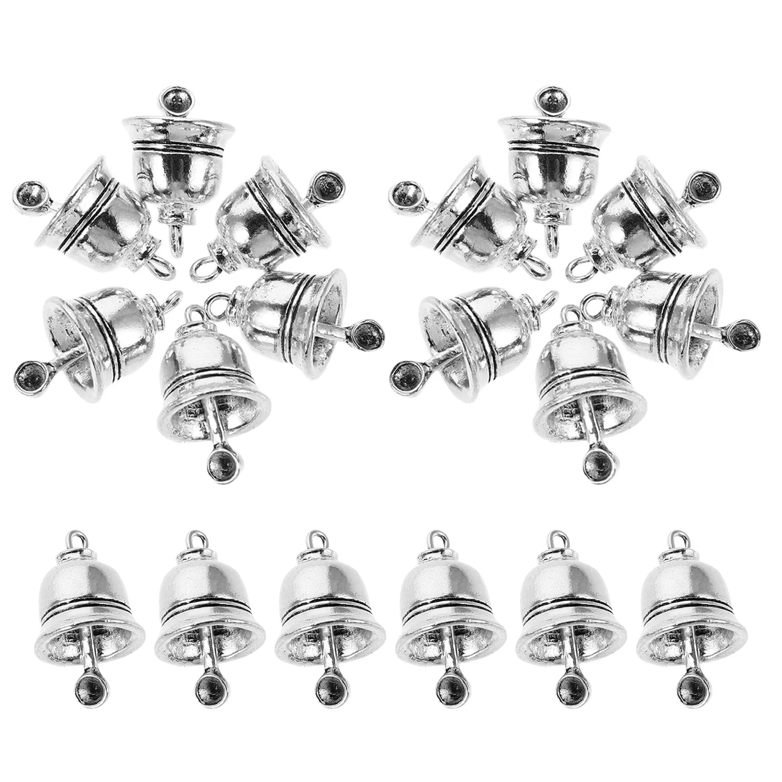 25Pcs Vintage Bell Pendant Charming Retro Alloy Craft Bells Perfect for Jewelry Making Wind Chime Parts Small Mini Hanging Bells