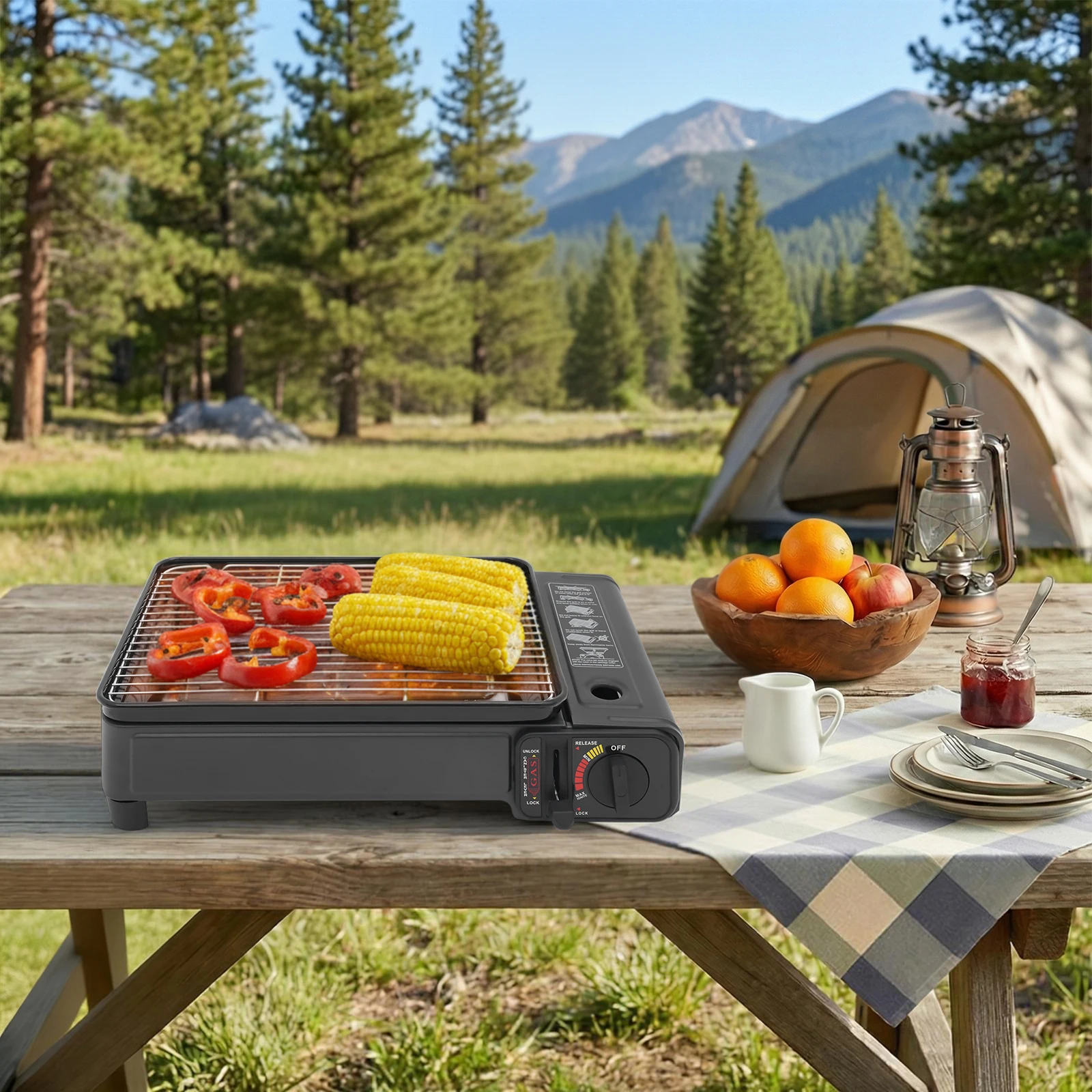 2.2KW Portable Butane Gas Barb - Camping Cooking Tray recension och pris