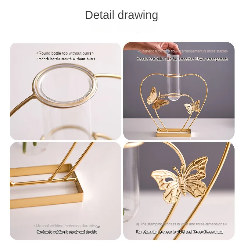 Hydroponic Vase Decoration Home Living Room Desktop Simulation Flower Planter Dining Table Light Luxury Style Decoration
