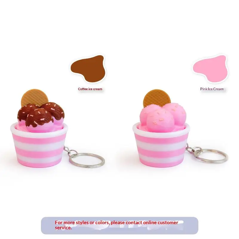 Mini Ice Cream Cup Fidget Click Toy 3D Printed Pressure Relief Sensory Toy Portable for Work Commute