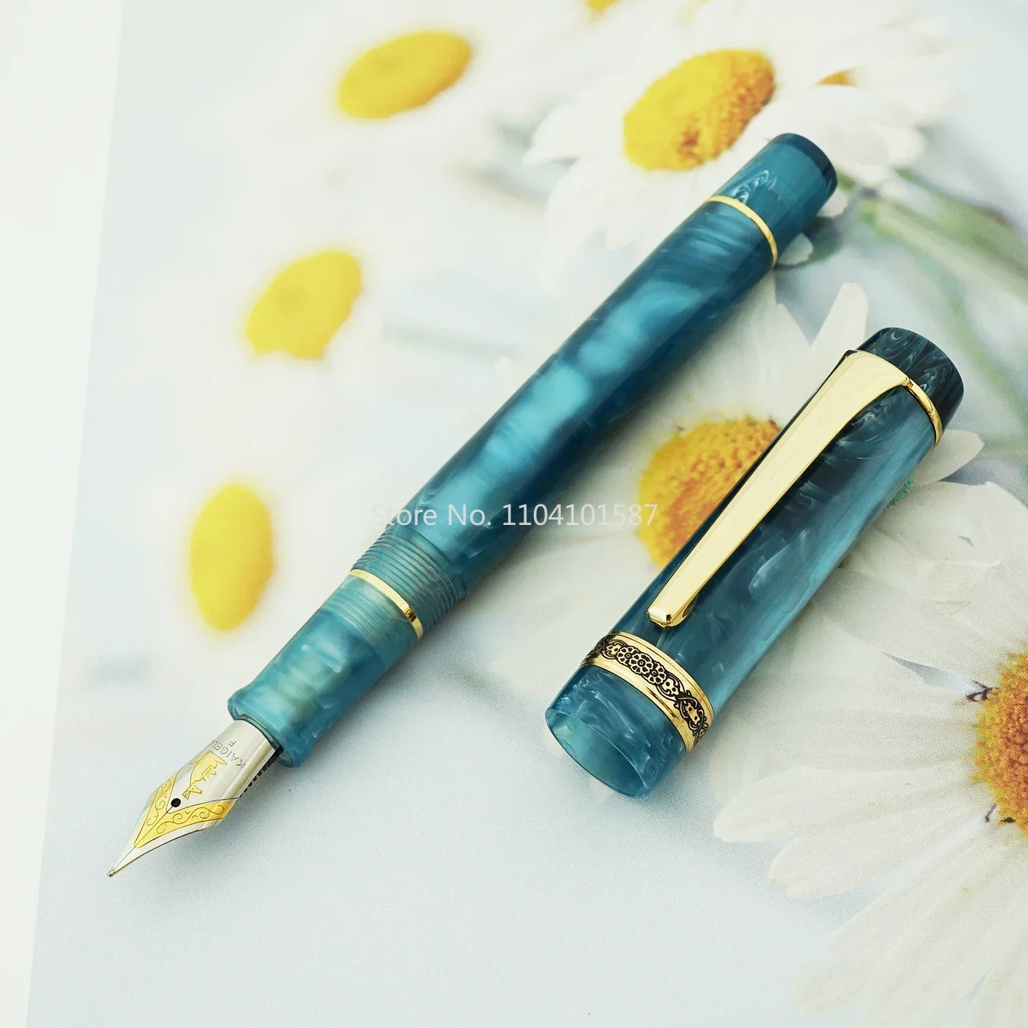 nouveau-stylo-plume-kaigelu-316a-en-celluloid-magnifiques-motifs-marbres-bleus-pointe-en-iridium-ef-f-m-stylo-d'ecriture-pour-le-bureau-encre-professionnelle