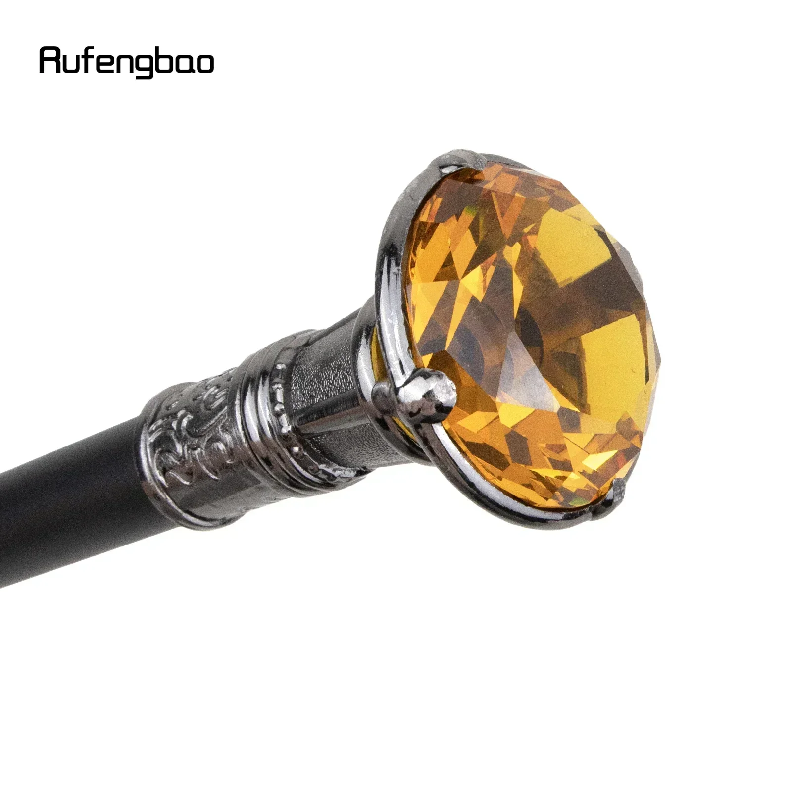 Orange Diamond Type Silver Walking Cane Fashion Decorative Cane For Halloween For Cosplay And Parties, For Cosplay & Party