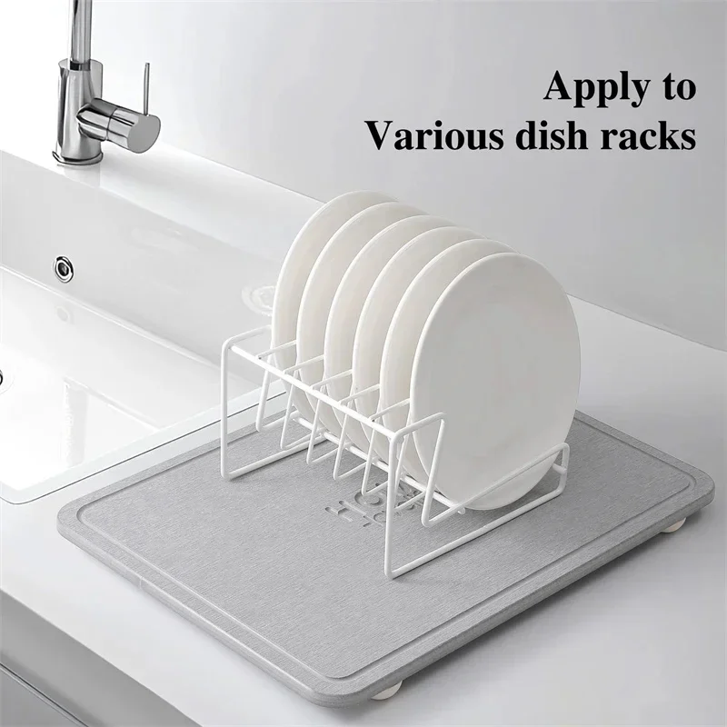 Diatomaceous Earth Bathroom Sink Mat Quick Dry Absorbent Kitchen Counter Pad Shower Shelf Organizer Home Decor Kitchenware
