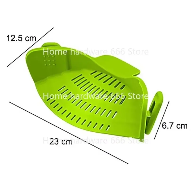 Silicone Kitchen Strainer Clip Pan Drain Rack Bowl Funnel Rice Pasta Vegetable Washing  Draining Excess Liquid