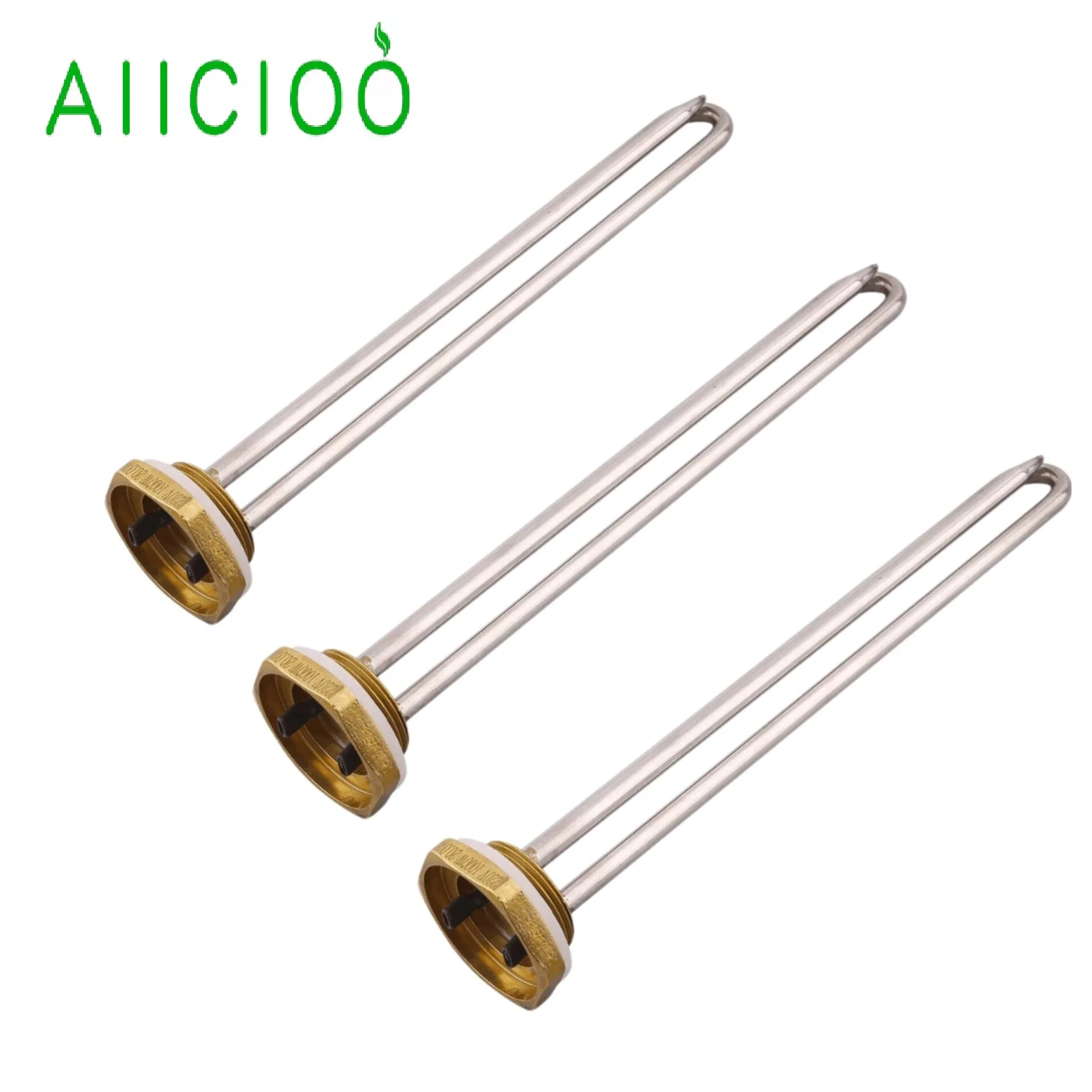 AIICIOO Electric Tubular Heater Immersion Heating Element 1 1/4 Inch Thread with Probe Tube Water Heater 220V 1KW/1.5KW/2KW