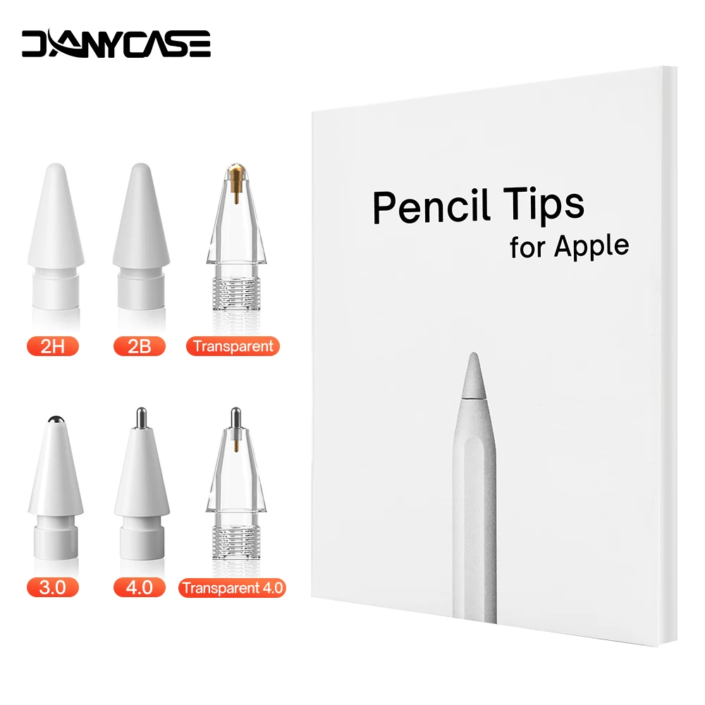 Apple pencil tip 용 Double Layer 2B & HB & Thin Tip & Transparent Nib for Apple Pencil 제 2 세대 Nib iPad Stylus Pen 