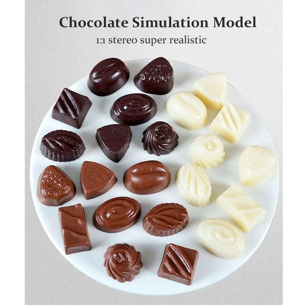 Kawaii 5pcs/3pcs 1:1 Chocolate Models Artificial Three-dimensional Dollhouse Simulation Food Ornament Lifelike Fadeless