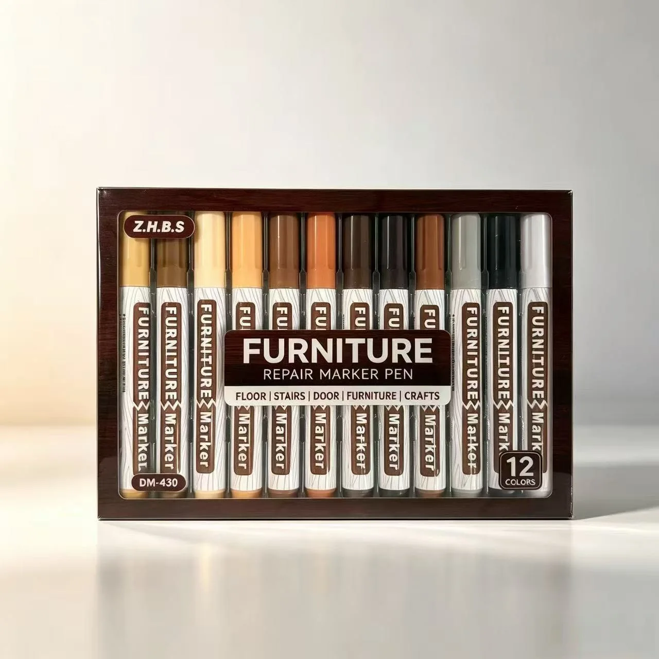 6-12Pcs Wood Repair Pen Set Furniture Touch up Markers Scratch Remover Paint Restore for Wooden Tables Cabinets Patch