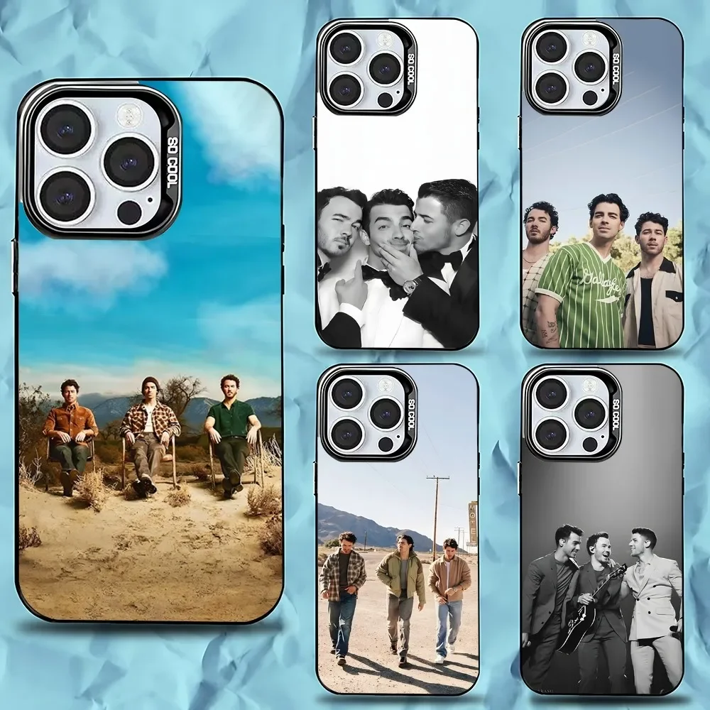 

J-Jonas B-Brothers Band Phone Case For iPhone 16,15,14,13,12,11,Pro,Max,Plus,Mini,XS,SE Anti Fall Black Matte Hard Bumper