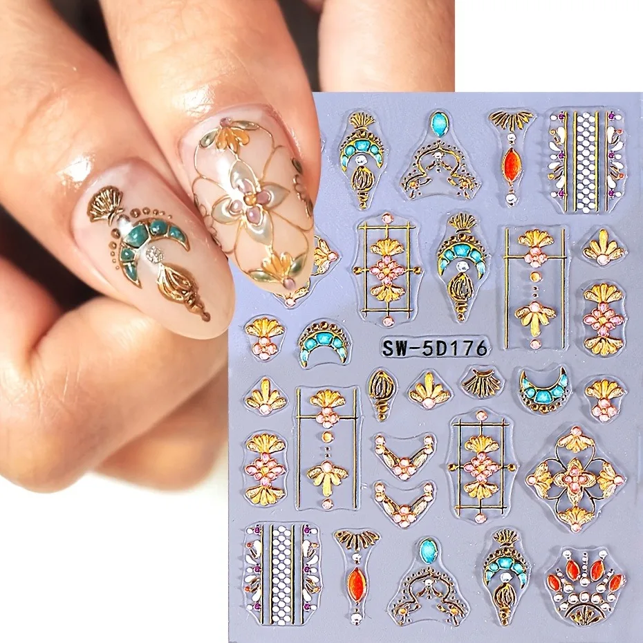 قطعتان من ملصقات الأظافر البوهيمية على شكل نجمة وقمر، سهلة الاستخدام لتزيين الأظافر بنفسك والهدايا وتصفيف مكياج الحفلات والزفاف #4