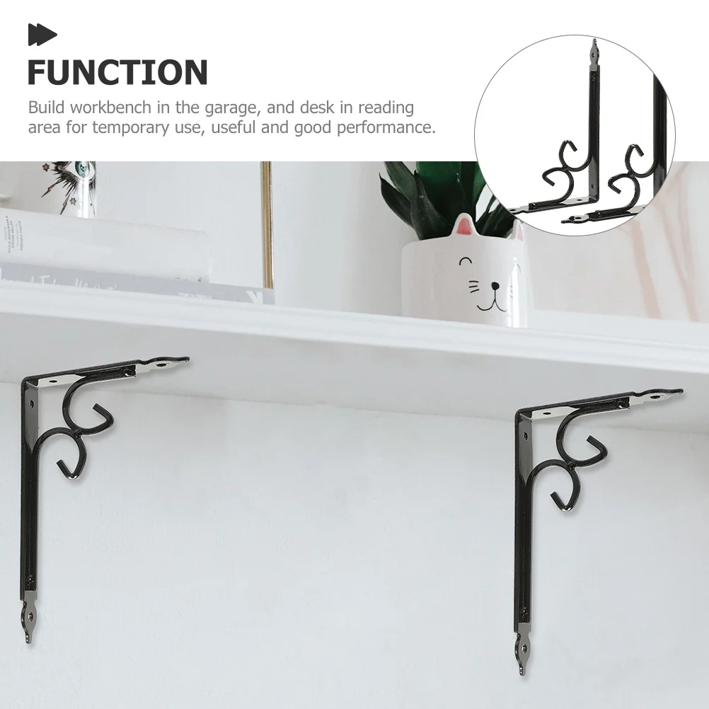 

2Pcs Heavy Duty Thick European Shelf Brackets Wall Mounted Fixed Multi-Use Floating Shelf Supports Triangle Brackets for Home