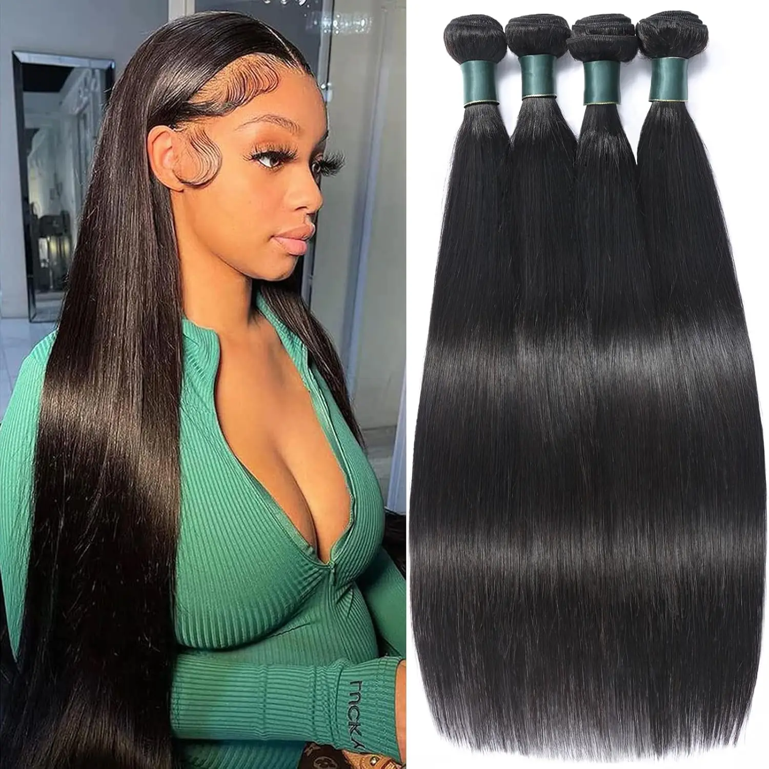 

100% пучки человеческих волос, бразильское плетение, 30, 32 дюйма, прямые необработанные волосы, натуральный черный, 1, 3, 4, предложения, необработанные