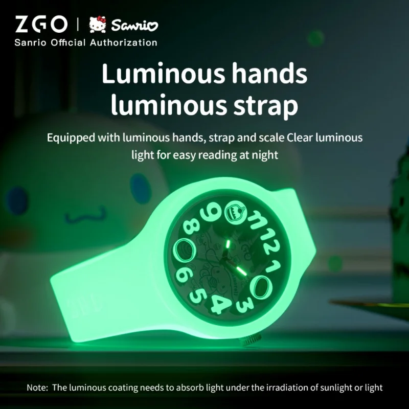 ZGO X Sanrio Cinnamoroll relojes para niños y niñas, relojes de cuarzo resistentes al agua, relojes de cuarzo, 897 de regalo para estudiantes de escuela primaria