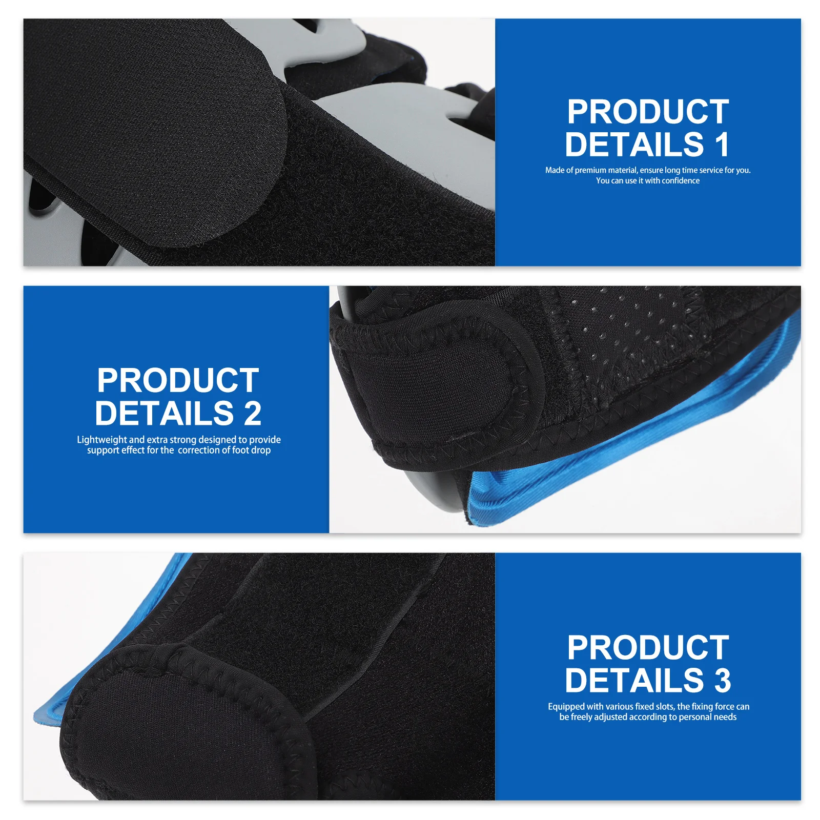 دعامة قطرة القدم قابلة للتعديل، مادة ممتازة، حزام تصحيح دعم خفيف الوزن، إعادة تأهيل النوم الليلي، قطرة القدم المنزلية