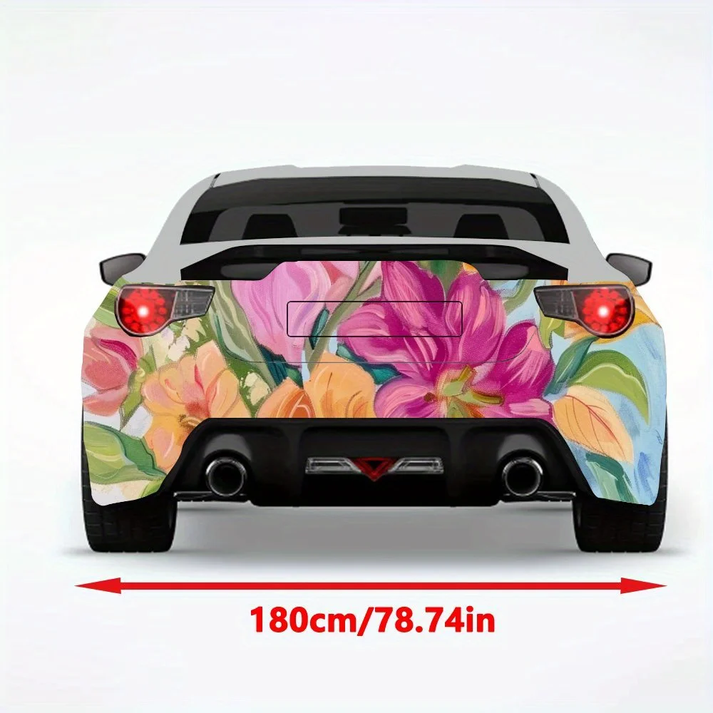 Fresh Colorful Flower Bouquet Car StickerVinyl Decal for Car Rear, Waterproof Self-Adhesive Vinyl Stickers for Vehicle Tail & Bu