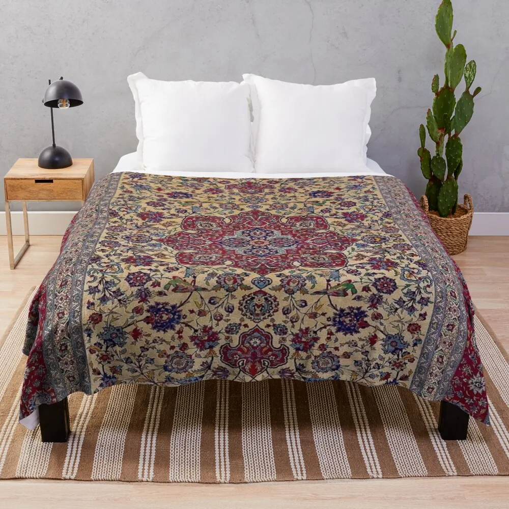 

Vintage Antique Persian Carpet Throw Blanket
