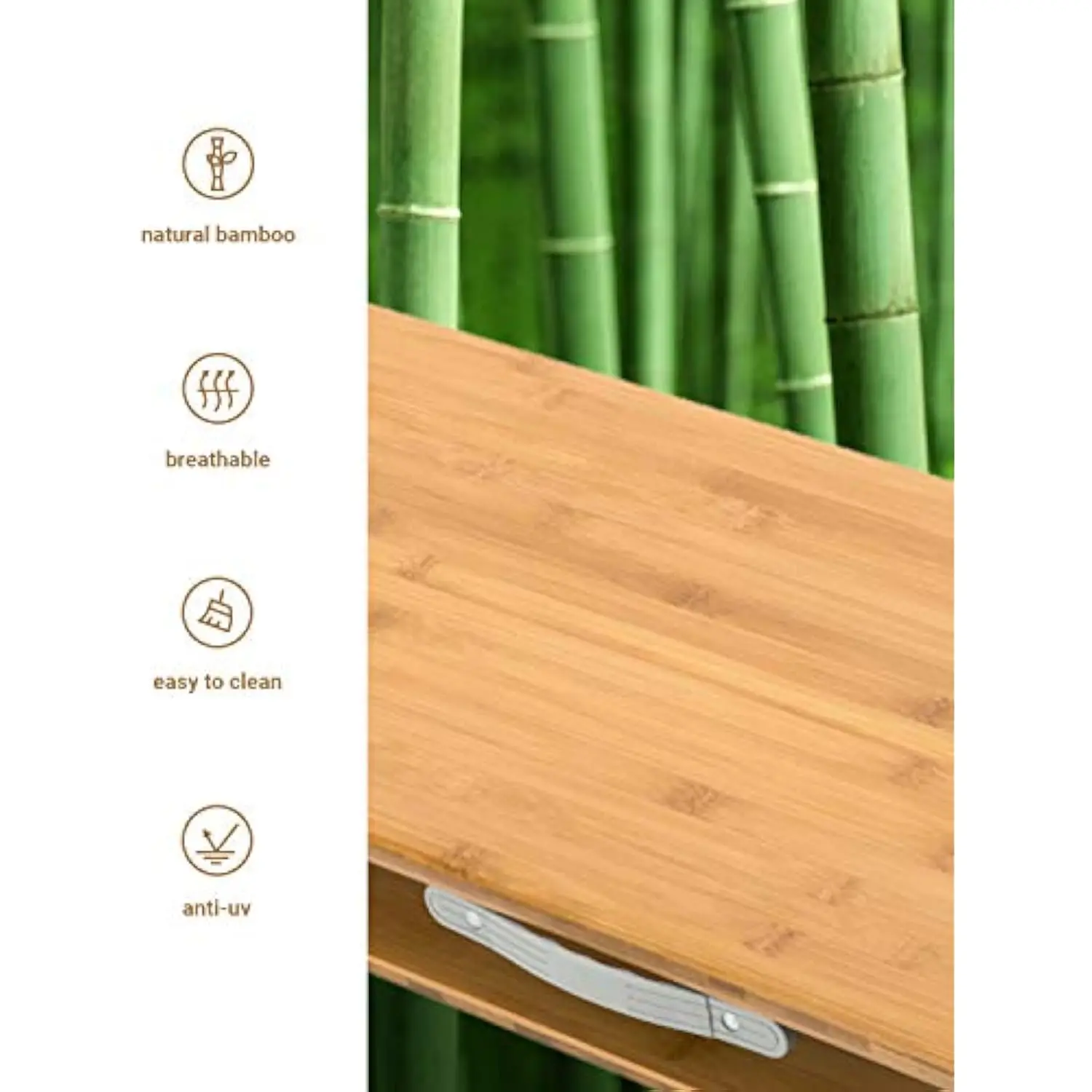 KC3928_Table de acampamento de bambu amarelo, tamanho único