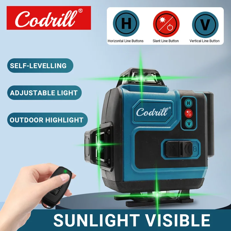 Per Makita 16 Linee Livello Laser Linea Verde Ad Alta Precisione Autolivellante Portatile 360 Raggio Verde Livello Laser Orizzontale Verticale