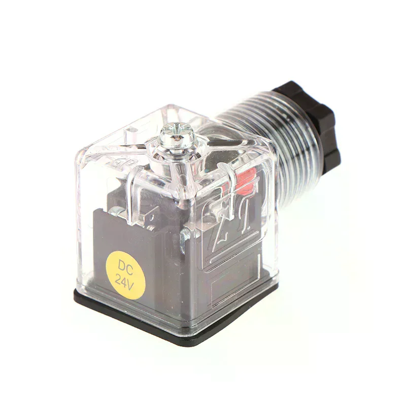 DC24 Solenoid Coil Plug Hydraulic Valve Transparent Voltage Universal Accessories 1Pcs