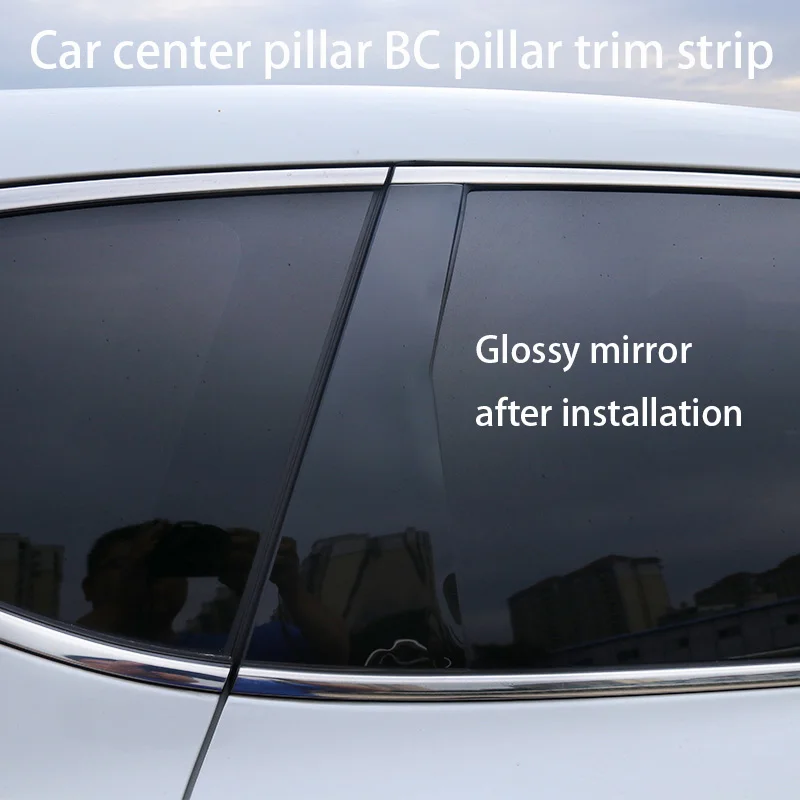 For Honda Civic 10th Sedan 2016-2020 Door Window Middle Column Trim Decoration Protection strip PC Styling Sticker Decoration