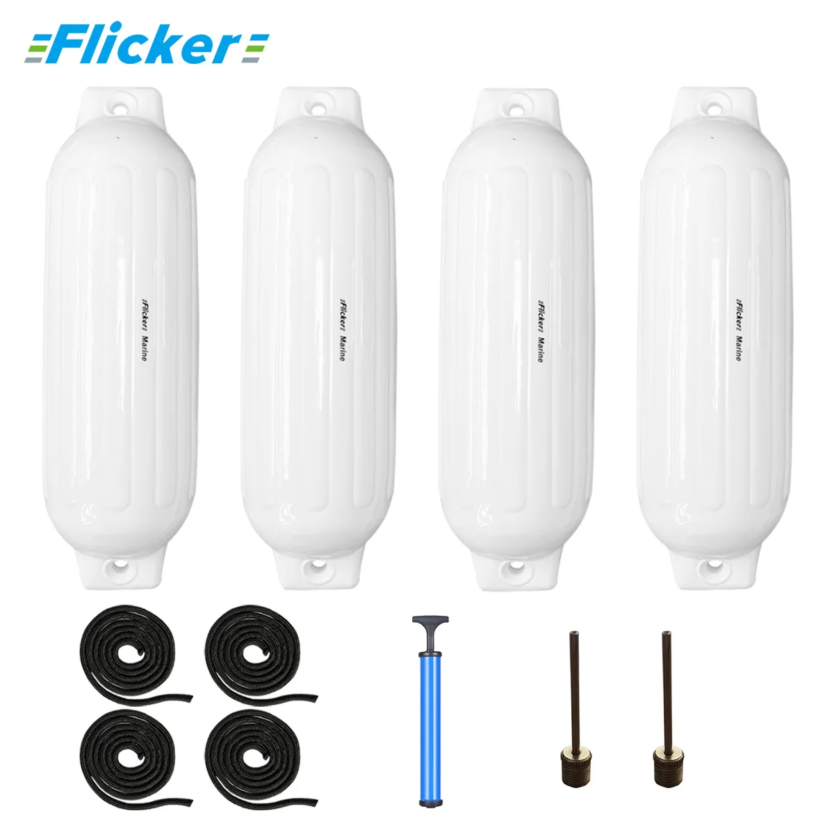 Boat Fender Bumper Set, Marine Inflatable Dock Fender with Pump & Ropes, Heavy Duty PVC Boat Bumpers for Yacht Docking A1–A6