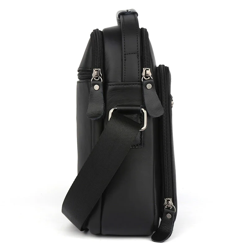 Genuine Fashion Men Leather Handbag Male Cowhide Messenger Bag Business Travel Middle Crossbody