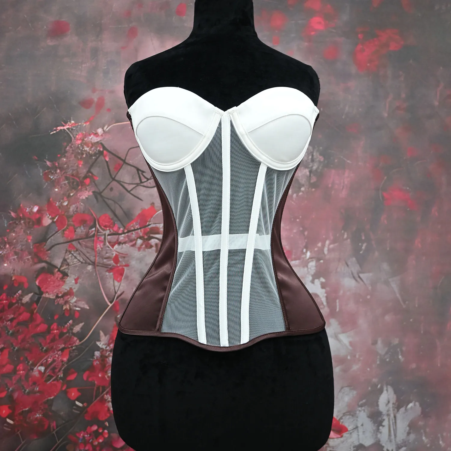 

Women's Single Yarn Mesh Satin Corset Breathable Body Shaper for Slimming Supportive Underwear