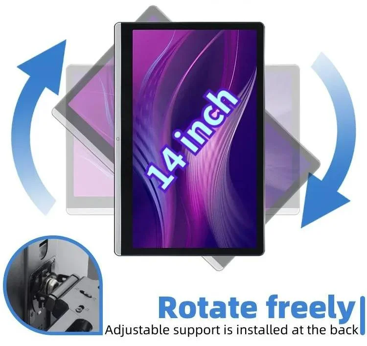 جديد 14 بوصة شاشة تلفزيون ذكي المقعد الخلفي مشغل الترفيه HD IPS تدوير الشاشة 8 + 128 جيجابايت أندرويد 12 سيارة مسند الرأس تلفزيون السيارة #3