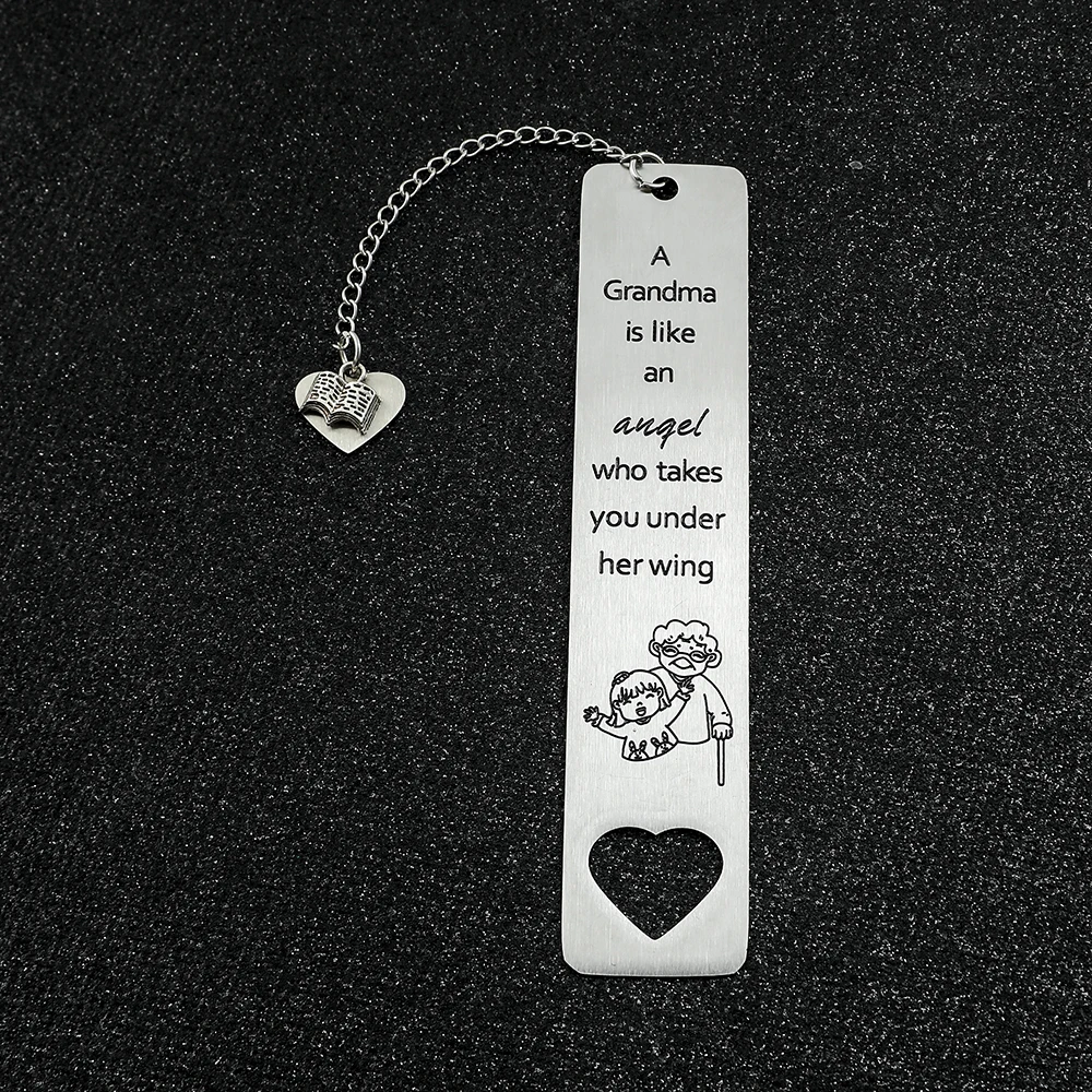 Metal Aço Inoxidável Amor Bookmark, Carta Leitura Bookmark, Material de aprendizagem, Padrão do presente do professor