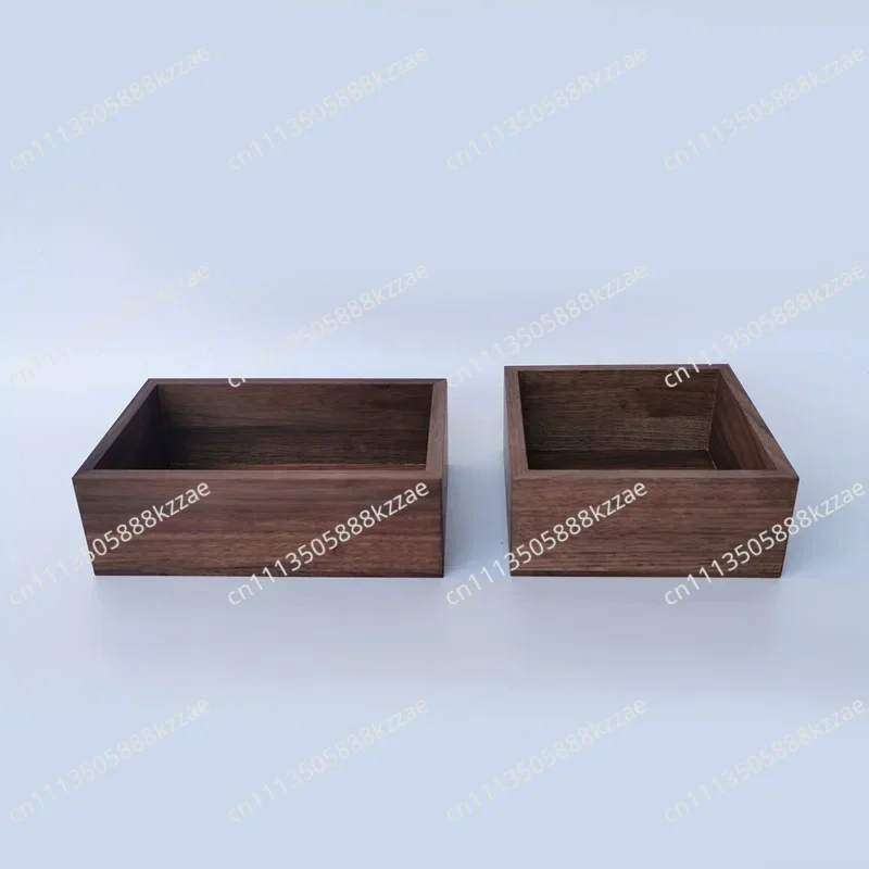 Black Walnut Solid Wood Organizer Boxes Multiple Specifications Storage Box Lidless Cosmetic Storage Box Storage Wedding Gift