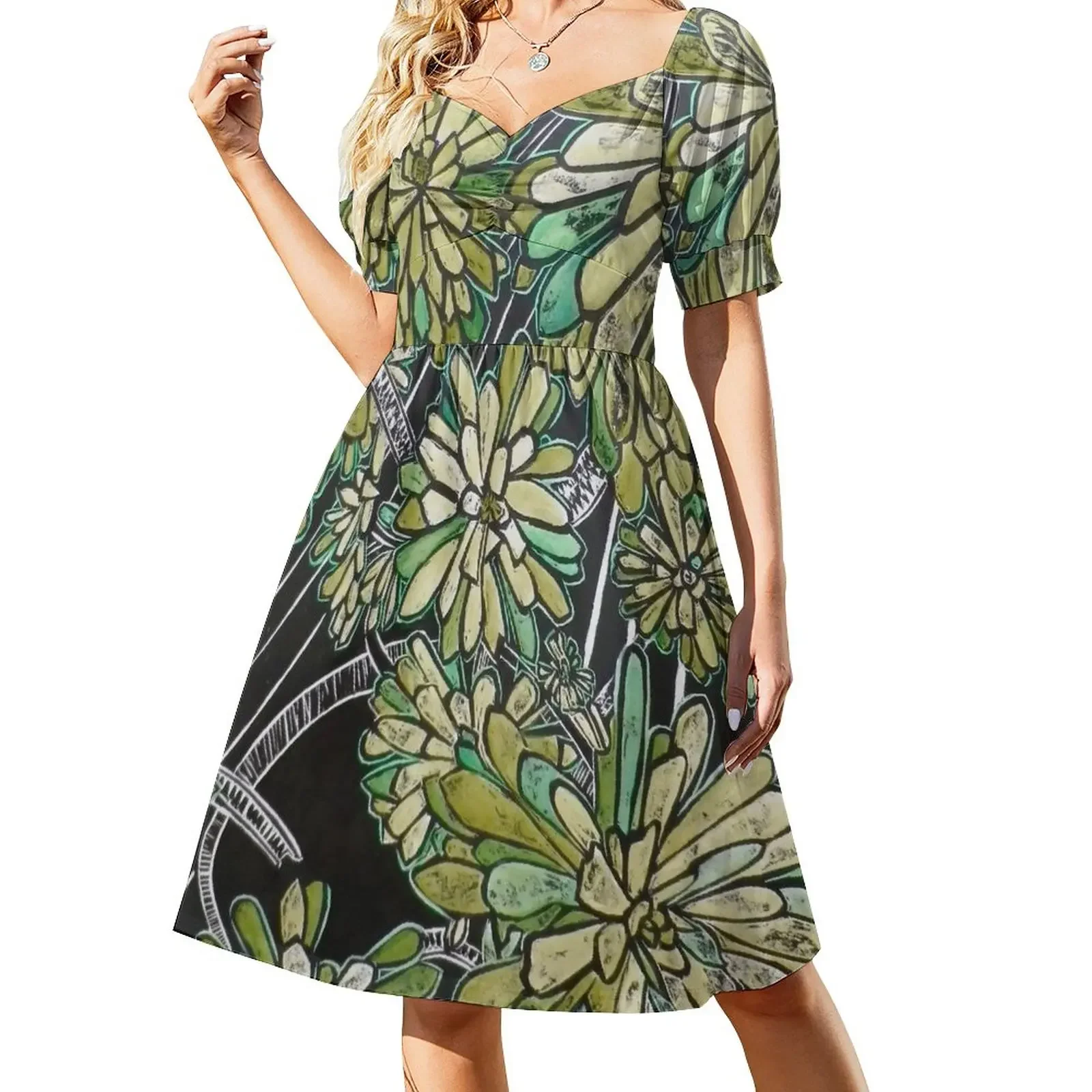 

Succulent in Green Sleeveless Dress Dress woman sexy dress for women party women elegant luxury