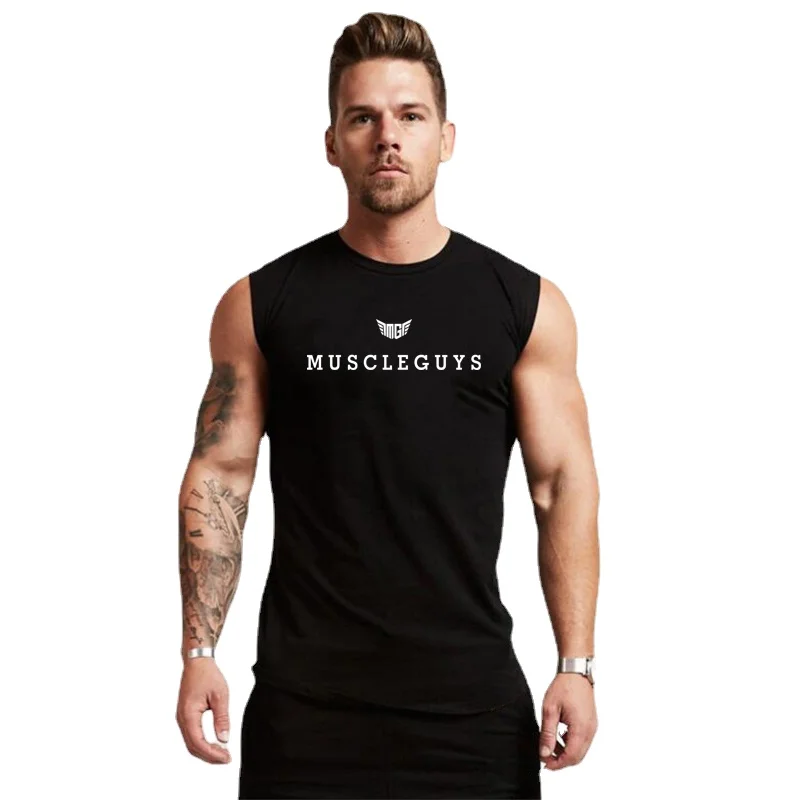 

Summer Sleeveless Fitness Tank Top Men's Breathable Sweat-absorbing Slim Fit T-shirt