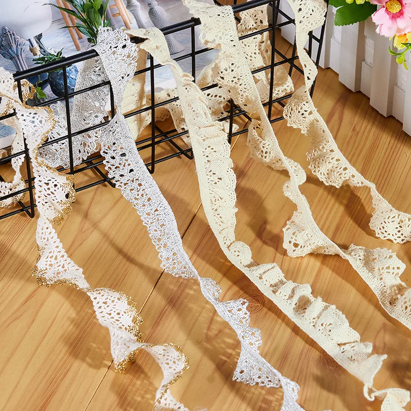 New Frill Elasticity Cotton Edge Clothing Accessories Lolita Lace To Decorate Clothes Lace for Crafts Sewing Embroidery Ribbon