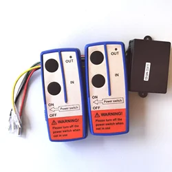 12V Universal Wireless Winch Remote Control Kit 12V 50ft 2 Remotes with Indicator Light for Truck Jeep ATV SUV
