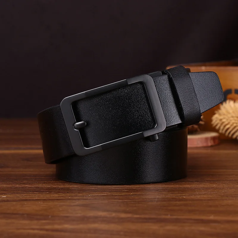 حزام رجالي من الجلد الأصلي بإبزيم تلقائي بتصميم جديد من الطبقة الأولى من جلد البقر حزام أعمال أنيق متعدد الاستخدامات