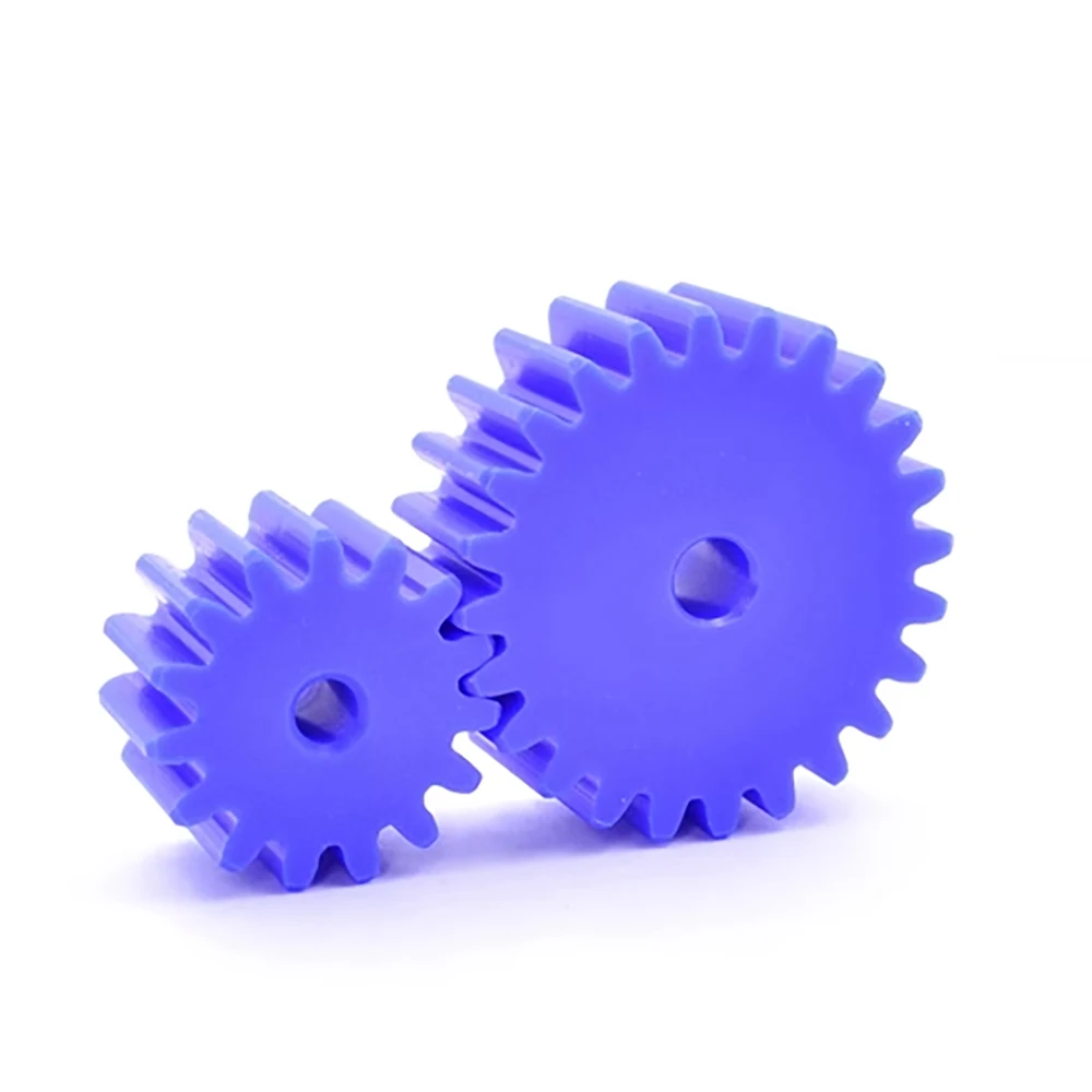 1.5M 12T-27T Plastic Spur Gear 1.5Mod Cylindrical Flat Gear 12 13 14 15 16 17 18 19 20 to 27Teeth Blue Nylon Drive Gears