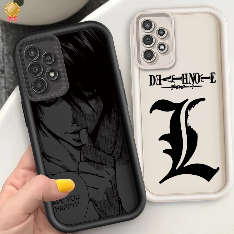 Anime Death Note Comics For Samsung A73 A71 A54 A53 A52 A51 A33 A32 A21S A14 A13 A12 A03 A04 A05 5G Eye Ladder Back Phone Case